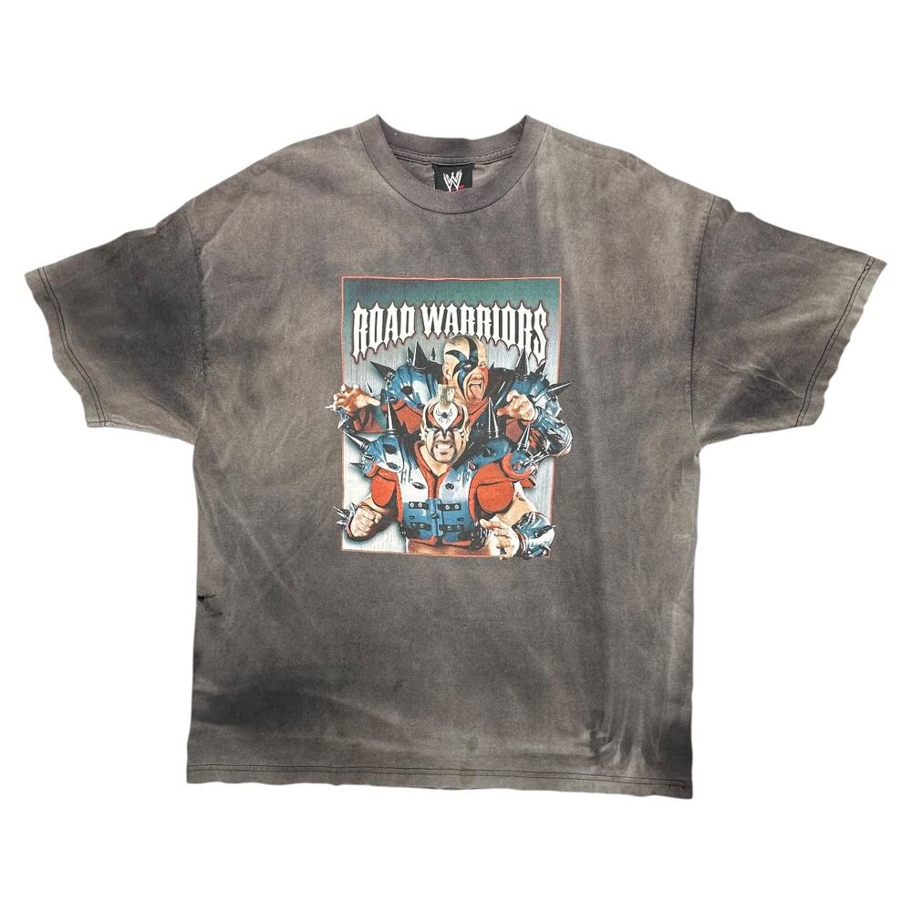 WWE Road Warriors Legion of Doom Graphic T-Shirt Acid Wash Wrestling Tee
